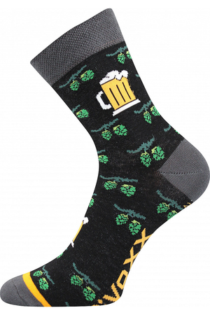 Men's antibacterial socks with beer motif. Antibacterial protection with silver ions in silproX material lightweight socks