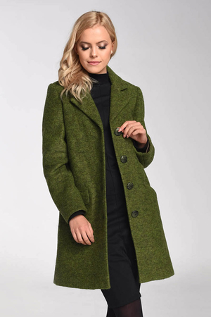 Warm wool coat lightweight lined for autumn/spring extended length wool warm thin shoulder padding single-breasted fastening