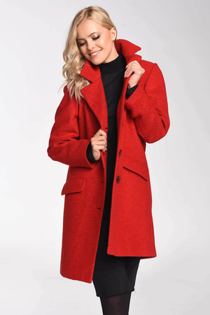 Warm wool coat lightweight lined for autumn/spring extended length wool warm thin shoulder padding single-breasted fastening