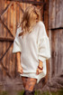Comfortable loose sweater with wool
