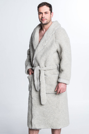 Unisex warm merino wool bathrobe 100% merino wool unisex warm natural product highly absorbent suitable for allergy sufferers