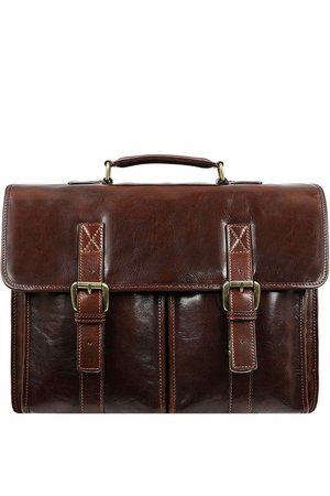 Large men's leather briefcase from the Business Premium luxury line. Meet another beautifully designed leather satchel. Its