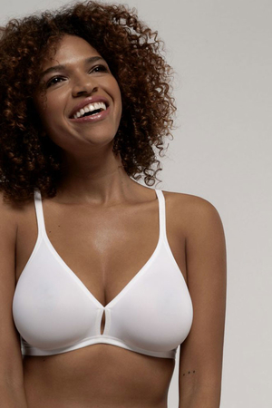 Soft bralette highlights natural curves comfortable adjustable to the body buttons at the back hook adjustable straps without