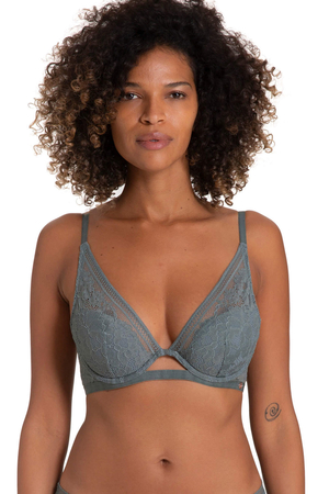 Recycled lace bra from Dutch brand Dorina for your beautiful day Three-position two-hook fastening Slim, adjustable shoulder