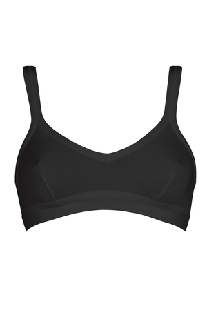 Elastic women's sports bra by Italian brand Cotonella monochrome design without fastening without underwire without