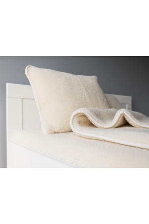 Natural luxury 100% merino wool blanket from two layers velour trim warm soft and comfortable thermoregulating and