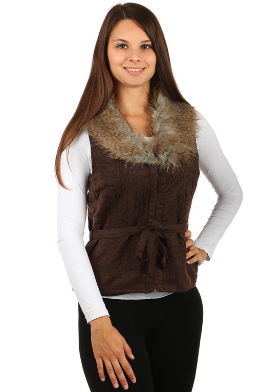 Women's vest with fur