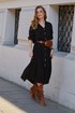 Long shirt dress with button fastening