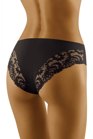 Women's plain panties from Polish brand Wolbar simple single colour laser cut flat seams reinforced gusset flower lace