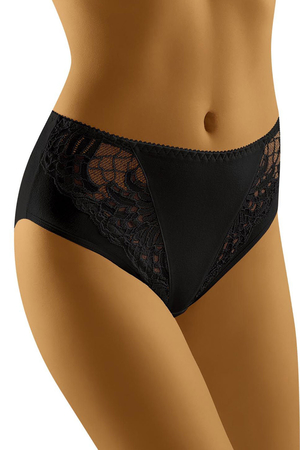 High-waisted cotton panties from the Polish brand Wolbar monochrome classic cut narrow elastic band at the waist edges with