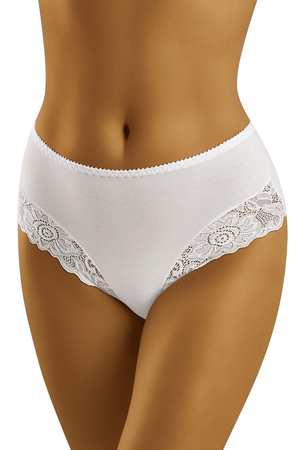 Classic panties with lace from the Polish brand Wolbar monochrome simple lined narrow elastic waist stretch waistband double