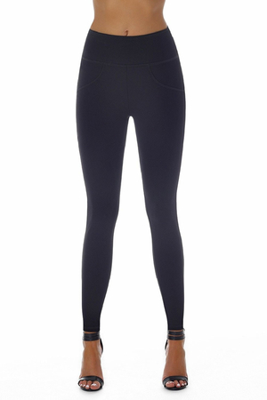 Women's leggings with push-up effect added seams in the back SQUEEZE material fully opaque stretchy figure-modelling skinny