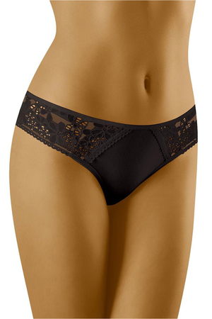 Comfortable panties with lace Lace waist Floral pattern Soft and stretchy The cut of the panties visually elongates the legs
