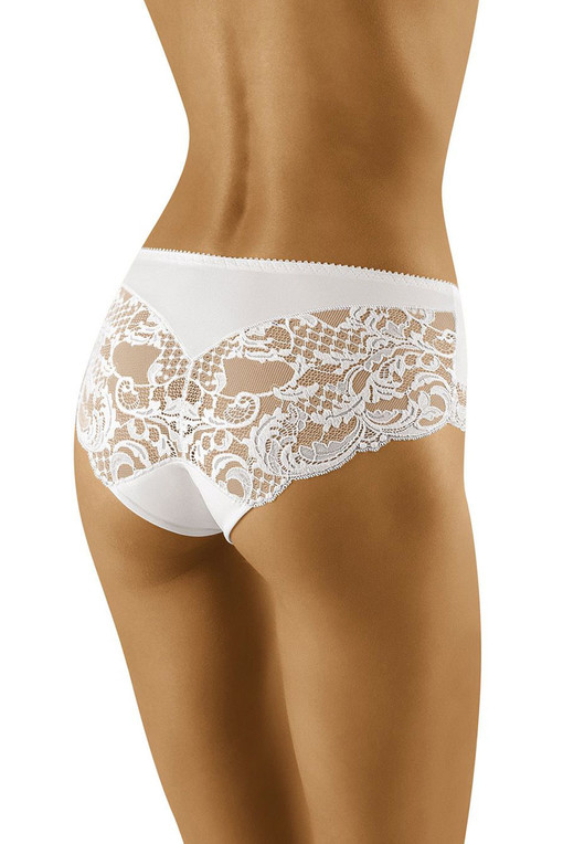 Satin French panties with lace