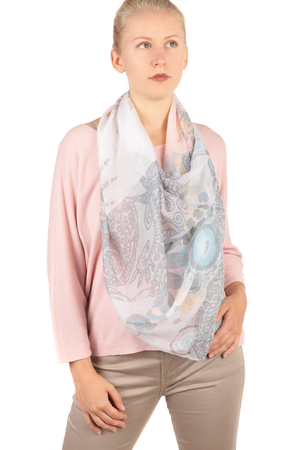 Women's circular scarf decent colourful mandala pattern can be tied in many ways refreshes your outfit airy, lightweight