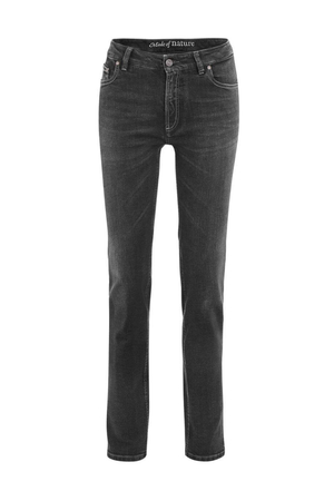 Women's black EKO jeans sustainable fashion German brand Living Crafts with 2 % elastane fine fit comfortable for everyday