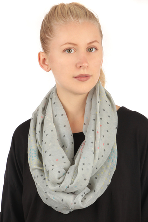 Dotted scarf fine viscose lightweight airy with colourful dots brightens and refreshes your outfit Material : 100% viscose