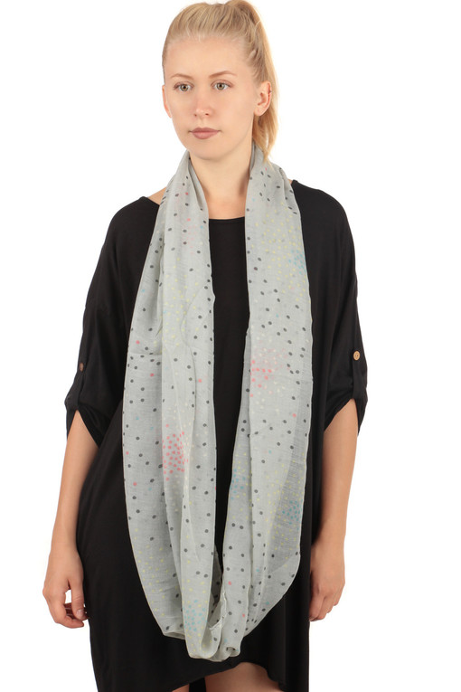 Scarf with coloured polka dots