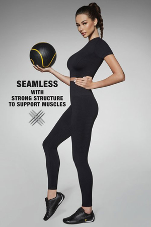 Seamless athletic leggings with muscle support ARCHROMA - wicks moisture away from the body breathable body-modelling maximum