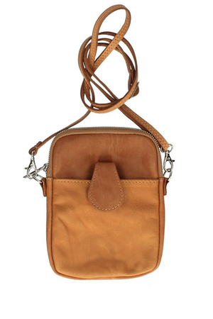 Women's leather crossbody handbag with detachable strap adjustable strap length zipper closure with front pocket pocket