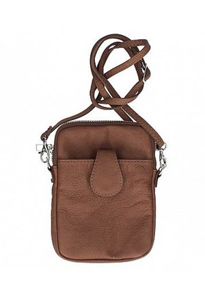 Women's leather crossbody handbag with detachable strap adjustable strap length zipper closure with front pocket pocket