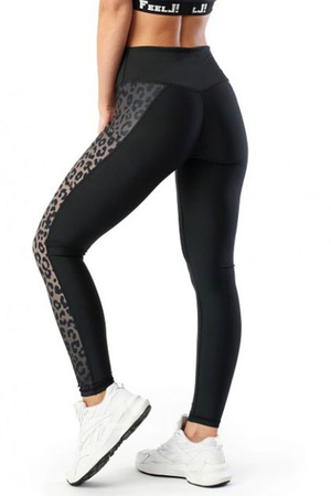 Modern functional leggings with animal pattern and high waist functional material provide support in all kinds of sports long