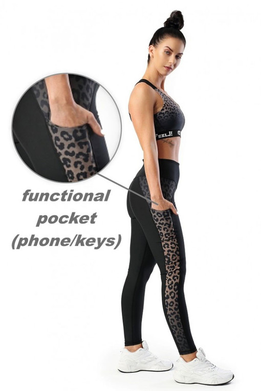 Exercise leggings with animal pattern