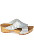 Silver leather clogs