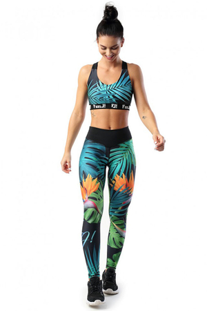 Leggings with unusual print HD print and colors make the leggings three-dimensional summer and fresh look elastic high double
