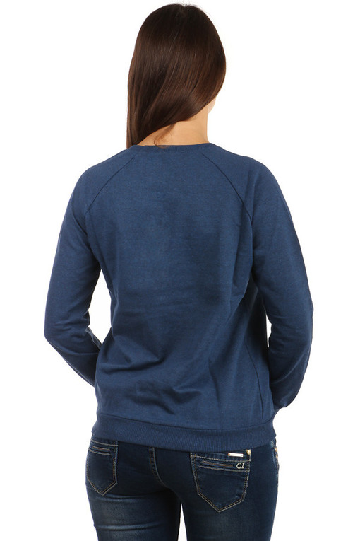 Women's elegant cotton sweatshirt without hood