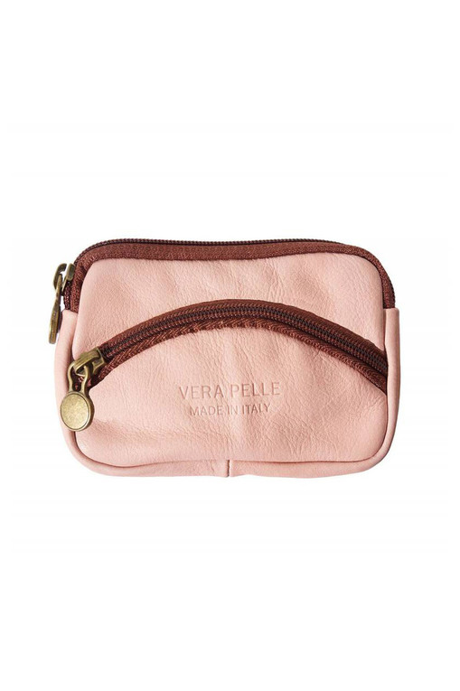 Small leather wallet with zipper