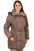 Ladies winter quilted jacket with belt for plump
