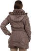 Ladies winter quilted jacket with belt for plump