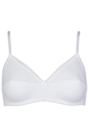 Women's comfortable cotton bra from the Italian brand Cotonella. solid color bra without underwire and reinforcements narrow