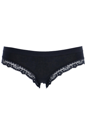 Women's cotton panties with fine lace. convenient pack of 2 pcs of the same color and size made of cotton elastic knit the