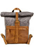 Rolling canvas backpack with leather details