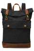 Student canvas rolling backpack with leather details