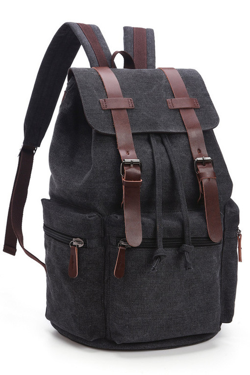 Hiking backpack with leather details