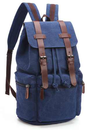 Medium size backpack in waterproof canvas to express your style. lined two interior pockets freely accessible padded laptop