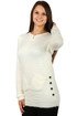 Longer soft ladies sweater with pockets