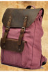 Canvas retro backpack leather details