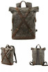 Canvas retro backpack leather straps