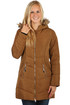 Women's long quilted winter jacket with hood