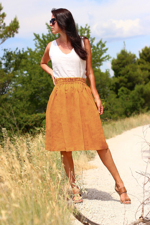 Czech skirt Lotika from 100% linen Premium quality