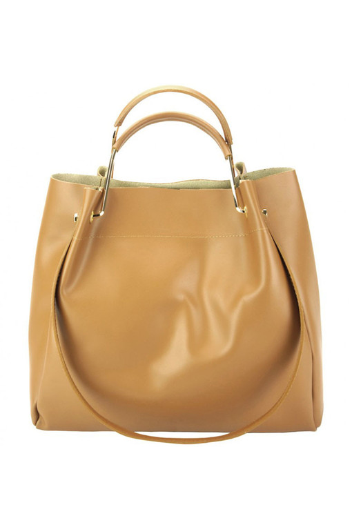 Leather handbag with matt finish