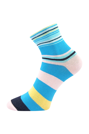 Women's socks from the traditional brand Boma classic weak striped coloured comfortable hem ideal sweat wicking for casual,