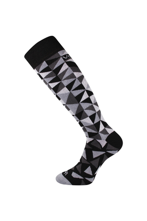 High quality, warm men's knee socks from Czech brand Voxx geometric pattern double, comfortable hem protection of the foot
