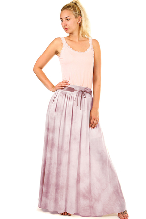 Women's summer batik long skirt with decorative belt. Maxi length. Material: 100% viscose. Import: Italy