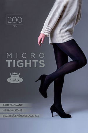 Women's perfumed black tights from the Czech brand Boma monochrome opaque matte with microfiber from quality knit without