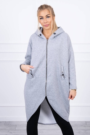Women's warm oversized sweatshirt in trendy style solid colour double hood drawstring hood long sleeves without cuffs two
